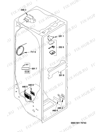 Взрыв-схема холодильника Whirlpool FRSB36AF201 (F090523) - Схема узла