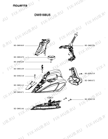 Схема №1 DW5188U5 с изображением Ручка для электропарогенератора Rowenta RS-DW0471