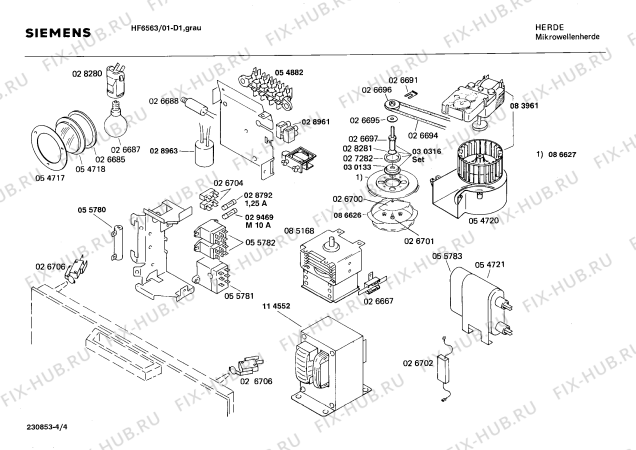 Схема №3 HF6563 с изображением Стеклянная полка для микроволновой печи Siemens 00118711