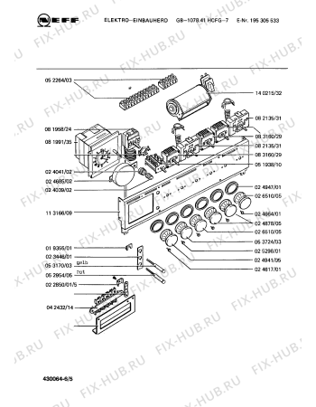 Схема №3 195301054 1078.46HCF с изображением Переключатель для плиты (духовки) Bosch 00024878