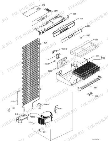 Взрыв-схема холодильника Aeg Electrolux AG91854-4I - Схема узла Cooling system 017