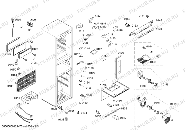 Схема №1 KKF28956TI с изображением Крышка для холодильника Bosch 00615793
