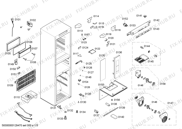 Схема №1 KGF25986TI с изображением Дверь для холодильника Bosch 00246479