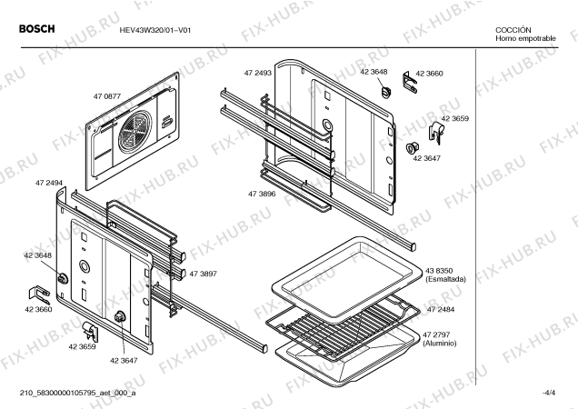 Взрыв-схема плиты (духовки) Bosch HEV43W320 - Схема узла 04