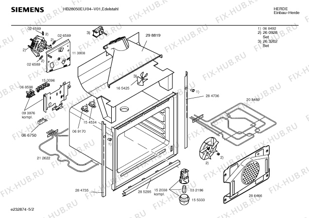 Схема №2 HB28050EU с изображением Панель управления для плиты (духовки) Siemens 00353409