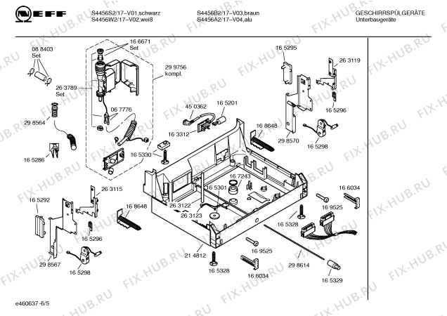 Взрыв-схема посудомоечной машины Neff S4456S2 - Схема узла 05