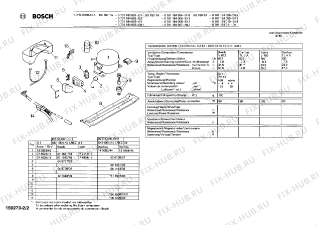 Взрыв-схема холодильника Bosch 0701184011 KS180TA - Схема узла 02