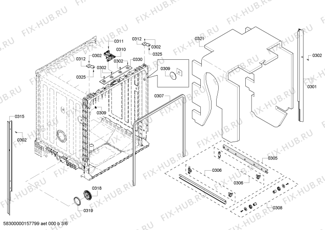 Схема №4 SHE3ARL6UC SilencePlus 50dB с изображением Кнопка для электропосудомоечной машины Bosch 00623009