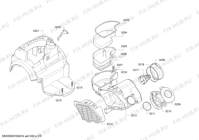 Схема №4 BGC3U210 Relyy'y PureAir с изображением Крышка для электропылесоса Bosch 11014326