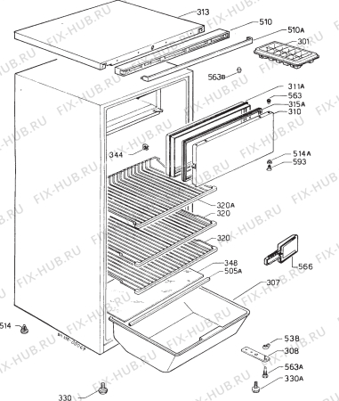 Взрыв-схема холодильника Zanussi Z9243R - Схема узла Housing 001