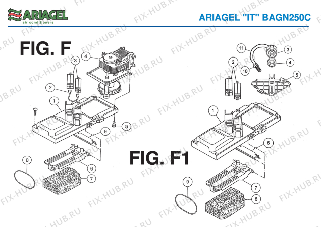 Взрыв-схема кондиционера Ariagel BAGN 250C - Схема узла 7