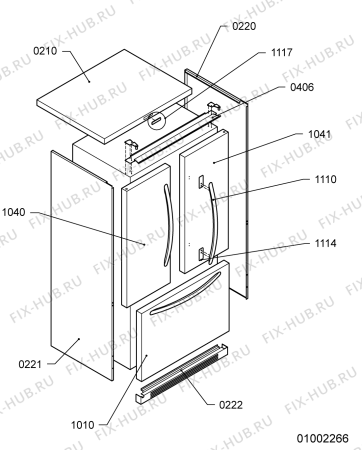 Схема №6 KRFC 9010/I с изображением Затычка для холодильной камеры Whirlpool 482000003049