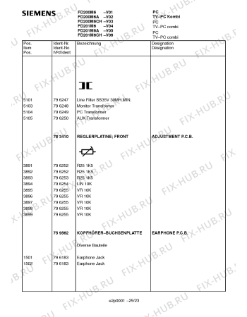 Схема №17 FD201M6A с изображением Инструкция по эксплуатации для жк-телевизора Siemens 00531269
