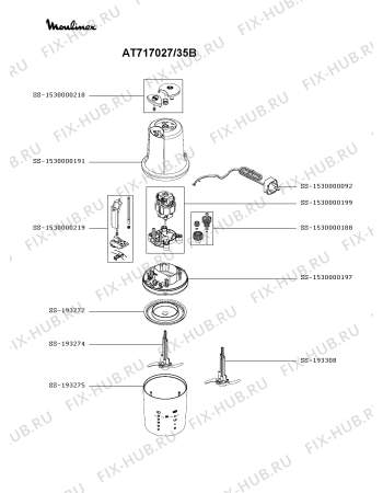 Схема №1 AT712G61/35B с изображением Ручка регулировки для электроблендера Moulinex SS-1530000218