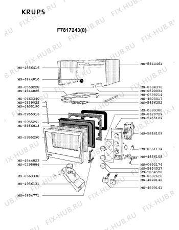 Взрыв-схема микроволновой печи Krups F7817243(0) - Схема узла YP002375.8P2