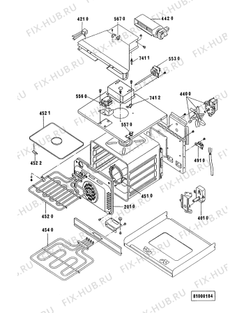 Схема №2 BZLP 3003 BR с изображением Дверца для электропечи Whirlpool 481945058061