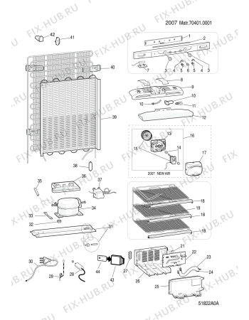 Взрыв-схема холодильника Hotpoint-Ariston BMBL2021CHA (F048264) - Схема узла