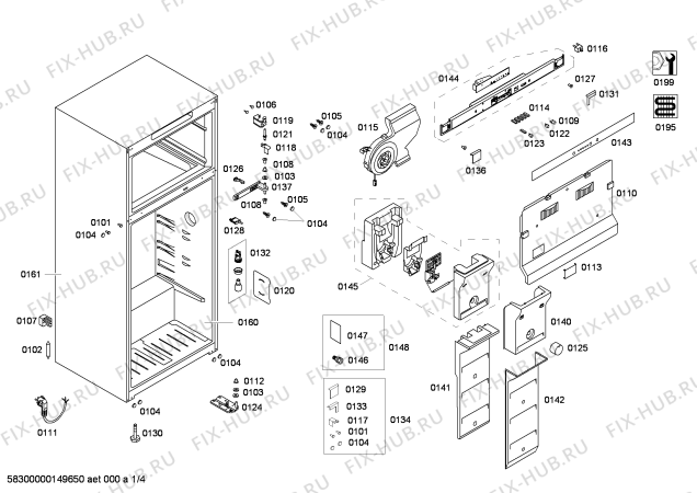 Схема №1 KG46NA03NE с изображением Лампа для холодильника Bosch 00652137