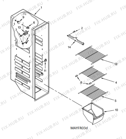 Схема №4 5MSF25N4FG с изображением Рамка для холодильника Whirlpool 482000099653