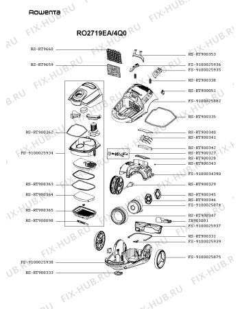 Схема №2 RO2759EA/4Q0 с изображением Покрытие для мини-пылесоса Rowenta FS-9100025934