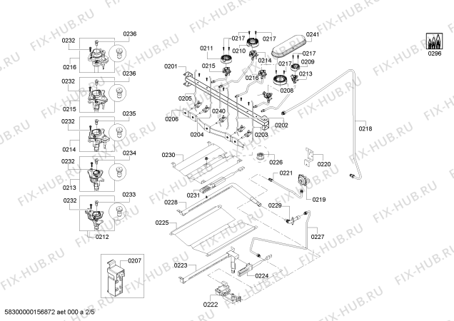 Схема №1 HGS5L53UC с изображением Панель для плиты (духовки) Bosch 00688066