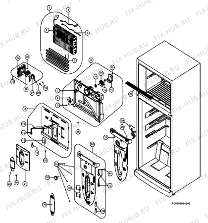 Взрыв-схема холодильника Electrolux END44500W - Схема узла Section 2