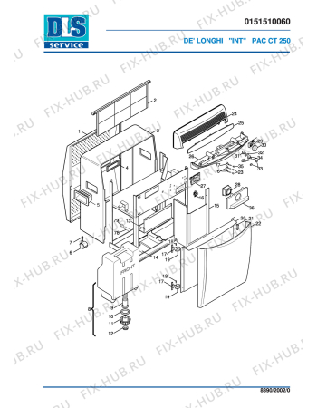 Схема №1 PAC CT 250 с изображением Покрытие для кондиционера DELONGHI 5951008400