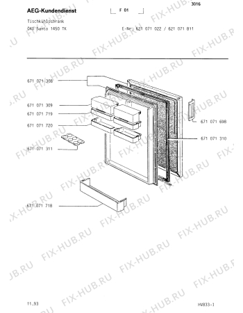 Схема №2 SAN1450 TK с изображением Переключатель для холодильной камеры Aeg 8996710717233