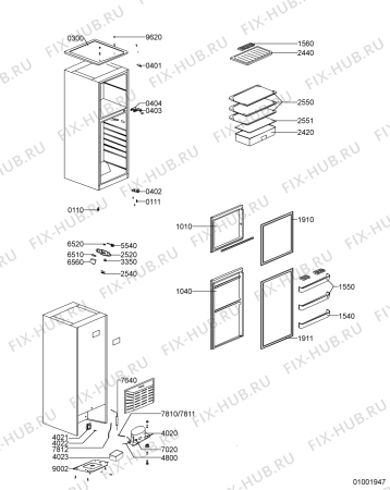Схема №1 ARC2000 (F090384) с изображением Фиксатор для холодильника Indesit C00318361