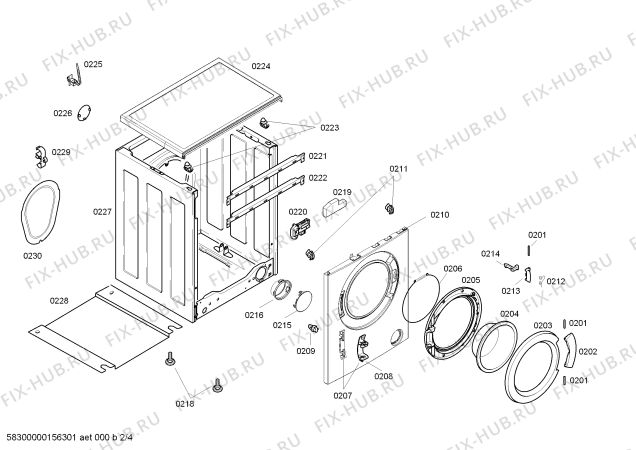 Взрыв-схема стиральной машины Bosch WAX18260IN - Схема узла 02