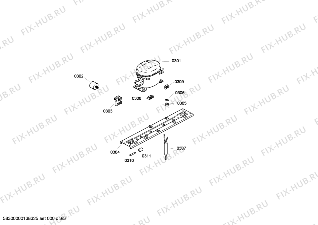 Взрыв-схема холодильника Siemens KK20E17BBW - Схема узла 03