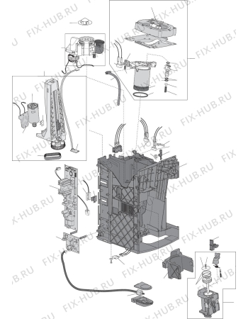 Взрыв-схема кофеварки (кофемашины) DELONGHI ESAM69000M PRIMADONNA EXCLUSIVE - Схема узла 2