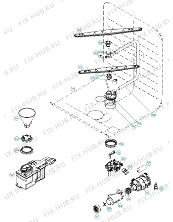 Взрыв-схема посудомоечной машины Pelgrim GVW780ONYP01 NL   -GVW780ONYP01 (401785, DW90.2) - Схема узла 03