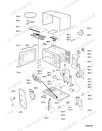 Схема №1 MD 111 WH с изображением Панель управления для микроволновки Whirlpool 481245359324