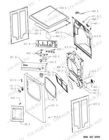 Схема №1 TRAK 6220 с изображением Декоративная панель для сушильной машины Whirlpool 481245213485