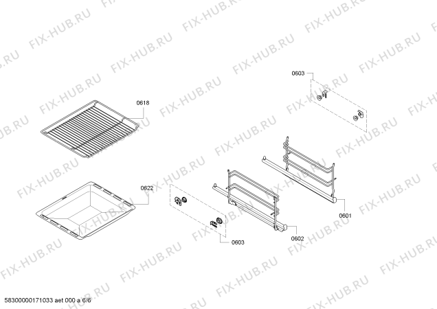 Взрыв-схема плиты (духовки) Bosch HBC33R550 - Схема узла 06