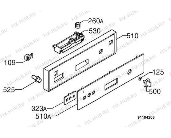 Взрыв-схема посудомоечной машины Aeg F74550I-W - Схема узла Command panel 037