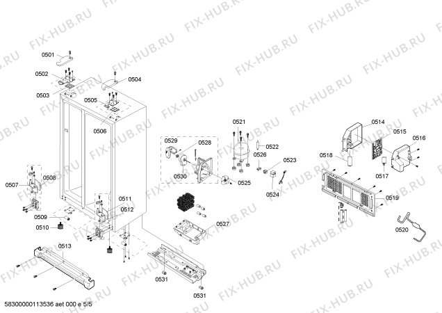 Схема №3 RS21WANS1/XEG с изображением Вставка для холодильника Bosch 00475556