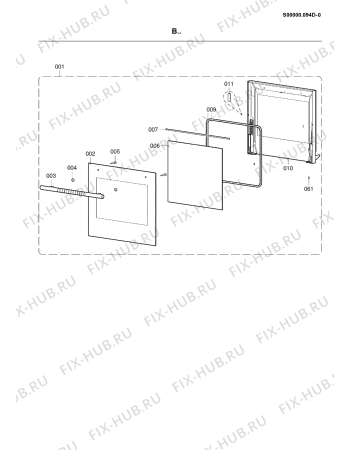Схема №5 CLH 8482 IN с изображением Дверца для электропечи Whirlpool 482000018336