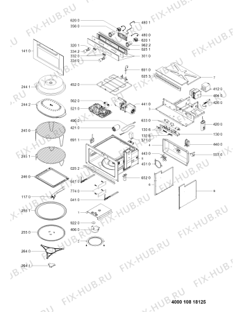 Схема №1 AMW 833 IX с изображением Дверь для свч печи Whirlpool 481010586711