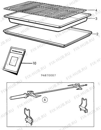 Взрыв-схема посудомоечной машины Electrolux CF6020 - Схема узла H10 Oven Furniture, Users manual