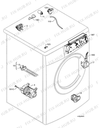 Взрыв-схема стиральной машины Privileg 525324_20792 - Схема узла Electrical equipment 268