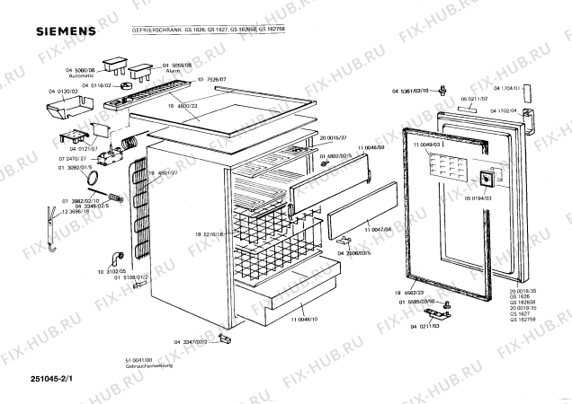 Схема №1 0701164964 KS162TL с изображением Опорная ножка для холодильника Bosch 00043347