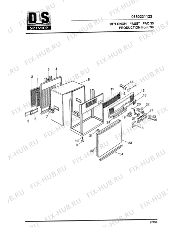 Схема №1 PAC 35 2001 с изображением Шланг для сплит-системы DELONGHI 6250000000