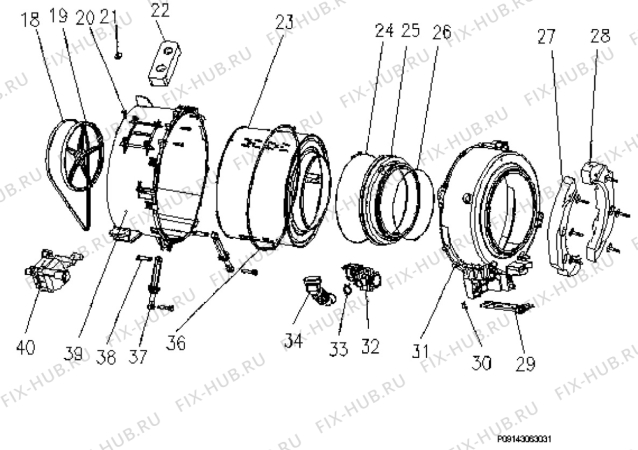 Взрыв-схема стиральной машины Elektro Helios TF1275E - Схема узла Functional parts