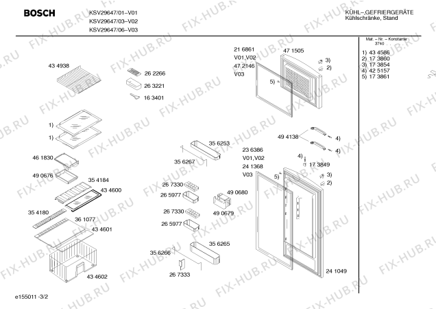 Схема №3 KSV29647 с изображением Дверь для холодильной камеры Bosch 00471505