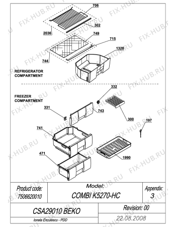 Схема №5 BEKO CSA 29010 (7506620010) с изображением Электрокомпрессор для холодильной камеры Beko 4588610300