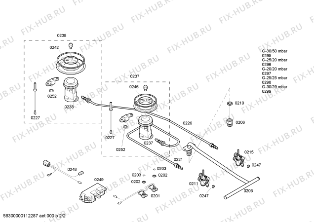 Схема №2 PGE375K02N с изображением Горелка для плиты (духовки) Bosch 00496717