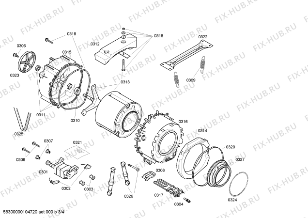 Схема №2 WXLP1050GR XLP1232 с изображением Вставка Siemens 00494833