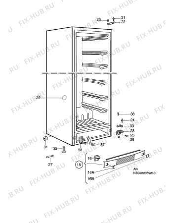 Взрыв-схема холодильника Husqvarna Electrolux QT3549A - Схема узла C10 Cabinet